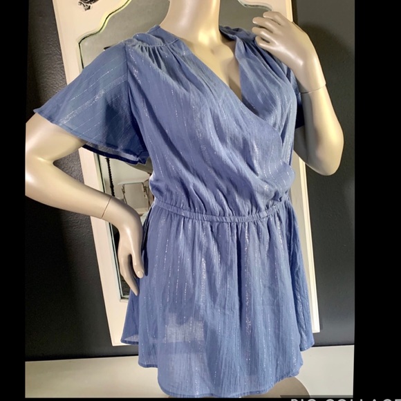 Lane Bryant Tops - 🌹SOLD🌹Lane Bryant 28w 4x Silver Blue Tunic Top